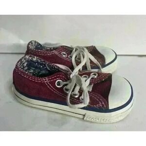 Converse Infant Shoes Size 4 Maroon Red Tie Lace Up All Star Baby Toddler Cute!